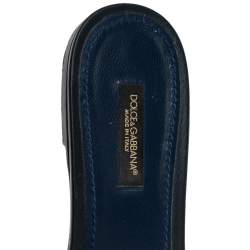 Pre Owned Dolce & Gabbana Blue Denim Flat Sandals Size 37.5