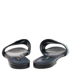 Pre Owned Dolce & Gabbana Blue Denim Flat Sandals Size 37.5