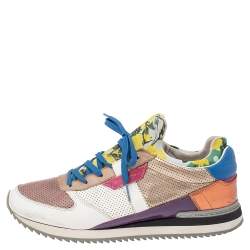 Dolce & Gabbana Multicolor Patchwork Leather And Fabric Low Top Sneakers Size 41