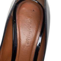 Dolce & Gabbana Black/Tan Patent Leather And Leather Open Toe Pumps Size 36