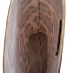 Dolce & Gabbana Black/Gold Leopard Print PVC Mid calf Rain Boots Size 38