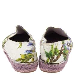 Pre Owned Dolce & Gabbana White Printed Canvas Espadrille Size 40