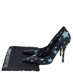 Dolce & Gabbana Black Star Print Fabric Pointed Toe Pumps Size 38