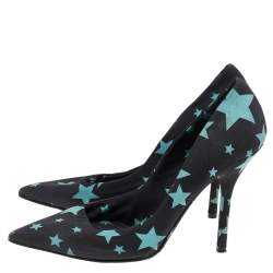 Dolce & Gabbana Black Star Print Fabric Pointed Toe Pumps Size 38
