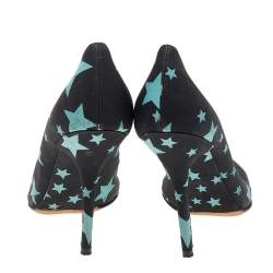 Dolce & Gabbana Black Star Print Fabric Pointed Toe Pumps Size 38