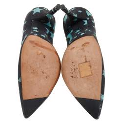 Dolce & Gabbana Black Star Print Fabric Pointed Toe Pumps Size 38