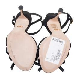 مملوكة مسبقًا Dolce & Gabbana Black Suede  Crystal Embellished  Sandals Size 38