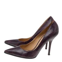 Dolce & Gabbana Dark Purple/Black Snakeskin Pointed Toe Pumps Size 40