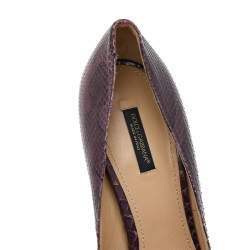 Dolce & Gabbana Dark Purple/Black Snakeskin Pointed Toe Pumps Size 40