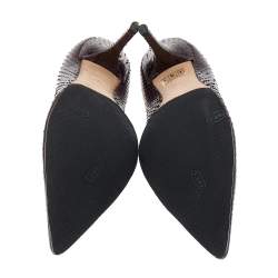 Dolce & Gabbana Dark Purple/Black Snakeskin Pointed Toe Pumps Size 40