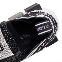 مملوكة مسبقًا حذاء رياضي دولتشي & غابانا سليب أون سورونتو قماش تريكو أسود / أبيض مقاس 39.5