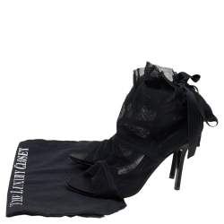 Dolce & Gabbana Black Fabric Peep Toe Booties Size 35.5