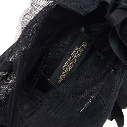 Dolce & Gabbana Black Fabric Peep Toe Booties Size 35.5
