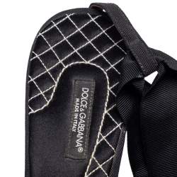 مملوكة مسبقًا Dolce & Gabbana Navy Blue/Black Polka Dot Knotted Fabric Ankle-Wrap Sandals Size 40.5
