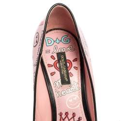 Pre Owned Dolce & Gabbana Multicolor Graffiti Printed Leather Pointed Toe Pumps Size 40