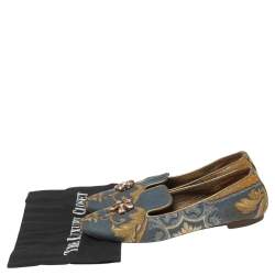 Dolce & Gabbana Multicolor Brocade Embellished Slip On Loafers Size 37