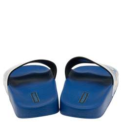 Pre Owned Dolce & Gabbana Multicolor Majolica Printed Patent Leather Flat Slides Size 37