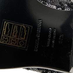 Pre Owned Dolce & Gabbana Black Sequins Boots Size 36.5