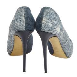 Dolce & Gabbana Blue Denim Platform Round Toe Pumps Size 40