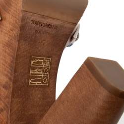 Pre Owned Dolce & Gabbana White/Blue Floral Print Fabric Embellished Platform Ankle Strap Clog Sandals Size 40