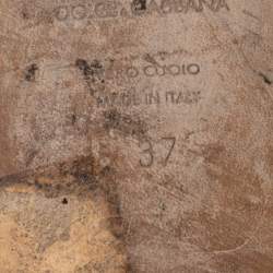 مملوكة مسبقًا Dolce & Gabbana Black Lizard Embossed  Leather Sofia  Sandals Size 37