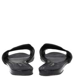 مملوكة مسبقًا Dolce & Gabbana Black Lizard Embossed  Leather Sofia  Sandals Size 37