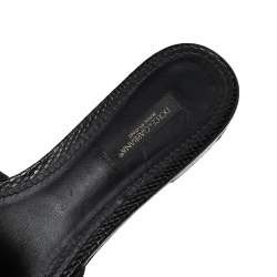 مملوكة مسبقًا Dolce & Gabbana Black Lizard Embossed  Leather Sofia  Sandals Size 37