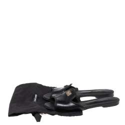 مملوكة مسبقًا Dolce & Gabbana Black Lizard Embossed  Leather Sofia  Sandals Size 37