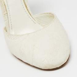 Dolce & Gabbana  White Canvas Mary Jane Pumps Size 38