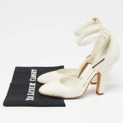 Dolce & Gabbana  White Canvas Mary Jane Pumps Size 38