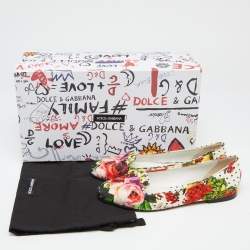 Dolce & Gabbana Multicolor Floral Print Brocade Fabric  Smoking Slippers Size 37.5