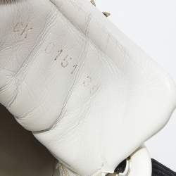 مملوكة مسبقًا Dolce & Gabbana White Leather Love Graffiti Printed Low Top Sneakers Size 39