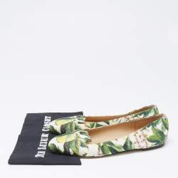 Pre Owned حذاء سليبرز دولتشي أند غابانا سموكينغ كانفاس مطبوع ليمون سليب أون مقاس 41