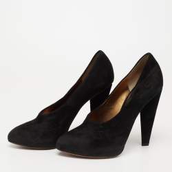 Dolce & Gabbana Black Suede Platform Pumps Size 38
