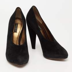 Dolce & Gabbana Black Suede Platform Pumps Size 38