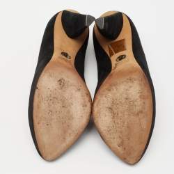 Dolce & Gabbana Black Suede Platform Pumps Size 38