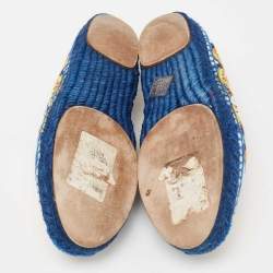 Pre Owned Dolce & Gabbana Multicolor Majolica Print Canvas Slip On Espadrilles Size 38