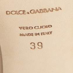 مملوكة مسبقًا Dolce & Gabbana Brown Leopard Printed Canvas Ankle Strap Sandals Size 39