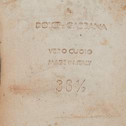 Pre Owned صندل سلايد فلات دولتشي أند غابانا فلات جلد نقشة السحلية وردي مقاس 36.5