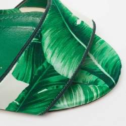 Pre Owned Dolce & Gabbana Green Satin Ankle Strap Sandals Size 37