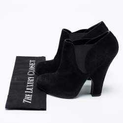 Pre Owned حذاء بوت للكاحل دولتشي أند غابانا سويدي أسود مقاس 36.5