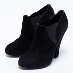 Pre Owned حذاء بوت للكاحل دولتشي أند غابانا سويدي أسود مقاس 36.5