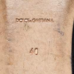 Dolce & Gabbana Black Fabric And Sequin Embroidered Smoking Slippers Size 40