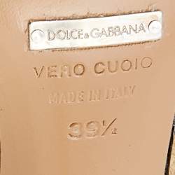 Pre Owned Dolce & Gabbana Black Patent Leather Studded Gladiator Sandals Size 39.5