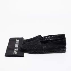 Pre Owned Dolce & Gabbana Black Lace Flat Espadrilles Size 38