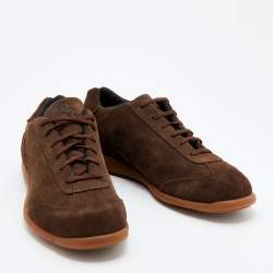 Dolce & Gabbana Dark Brown Suede Low Top Sneakers Size 42