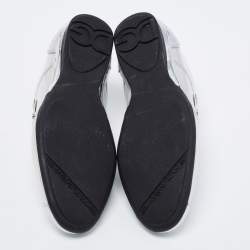 Pre Owned Dolce & Gabbana Silver Metallic Leather Limited Edition Sneakers Size 36.5