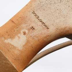 Pre Owned حذاء فلات بالرينا دولتشي أند غابانا قصات جلد كريمي مقدمة مدببة مقاس 38