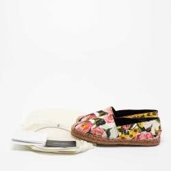 Pre Owned Dolce & Gabbana Multicolor Floral Print Fabric Flat Espadrilles Size 40