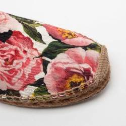 Pre Owned Dolce & Gabbana Multicolor Floral Print Fabric Flat Espadrilles Size 40